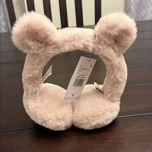Ugg Faux Fur Earmuffs With Ears Winter Warmer Pink Crystal new Kids Girls